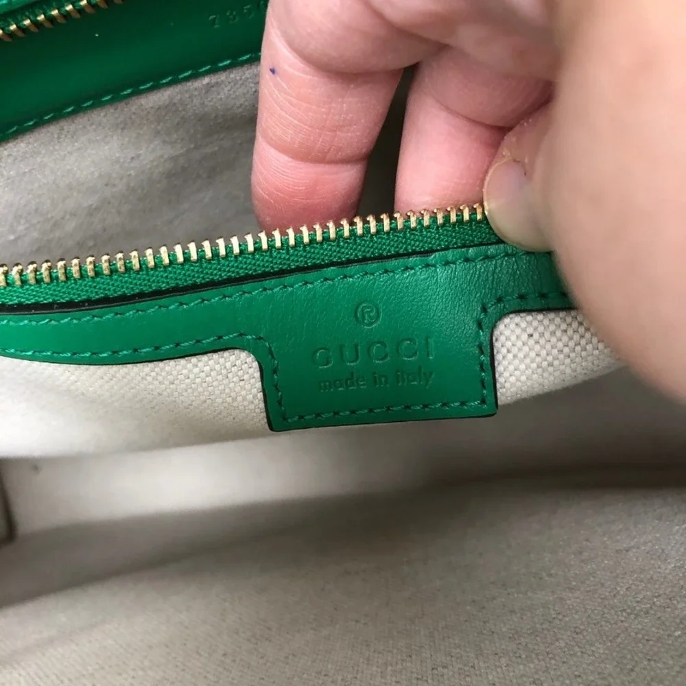 Gucci GG Matelasse Tote Women Large Green Leather Quilted Gold Hardware Bag